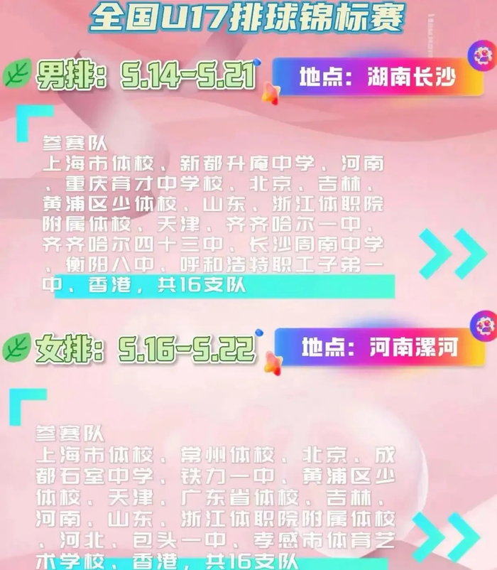 彩票-上海两支U17女排出战全国锦标赛，10后新星扎堆，后备力量亮眼|上海女排|青训|杨婕|选手|人才_新浪体育_新浪新闻